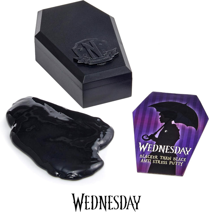 WOW! STUFF Wednesday Addams Blacker than Black Anti-Stress Putty | Fidget Toys and Gifts For Fans of Wednesday Netflix Series | Official Licensed MGM Toys and Gifts | For Girls Boys Teens and Adults