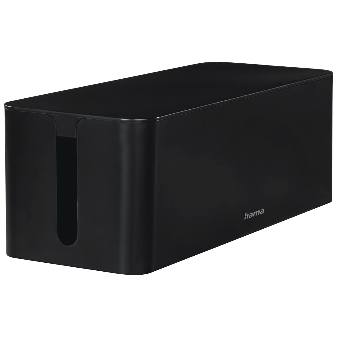 Hama Cable Box Maxi (Cable Box for Power Strip, Easy Cable Management, for Office, Desk, Home, Storage of Chargers, Hard Drives etc., with Rubber Feet) Black black standard