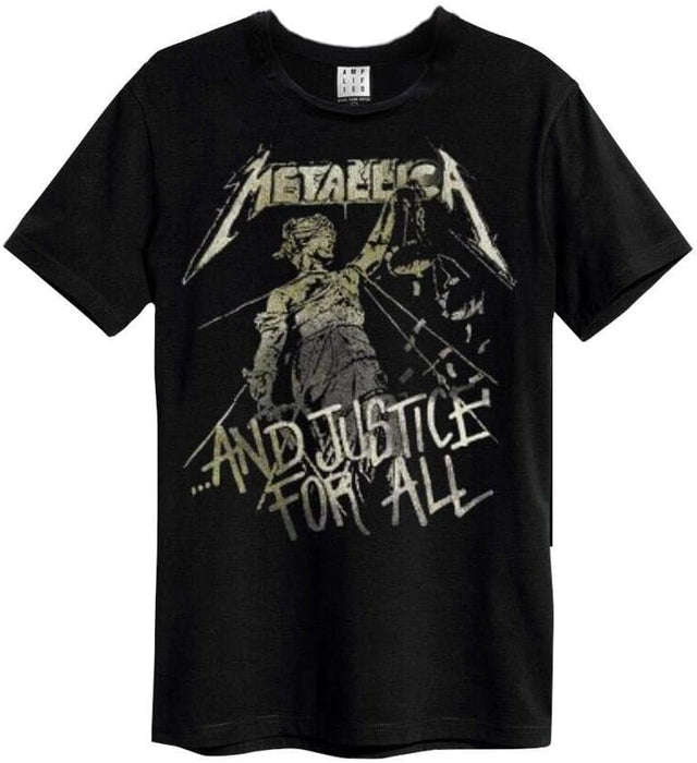 Metallica Amplified Collection - and Justice for All Men T-Shirt Black L, 100% Cotton, Regular