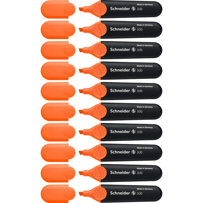 Schneider Job 150 Highlighter Refillable Non-Fading with Clip Pack of 10 Orange