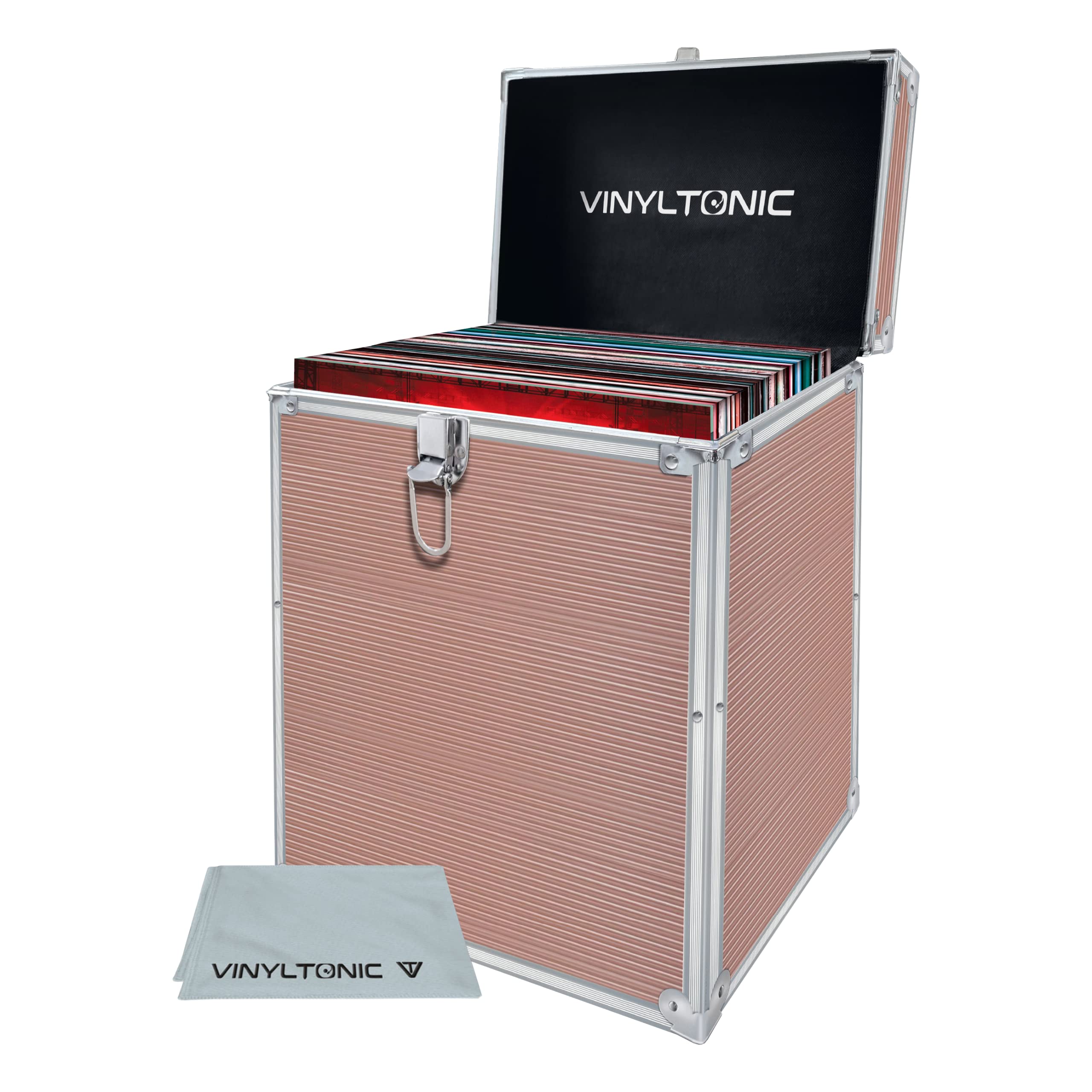 Vinyl Tonic 12 Rose Gold Lp Storage Case Microfibre Cloth
