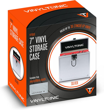 Vinyl Tonic 7 Vinyl Storage Case With Cloth - Silver