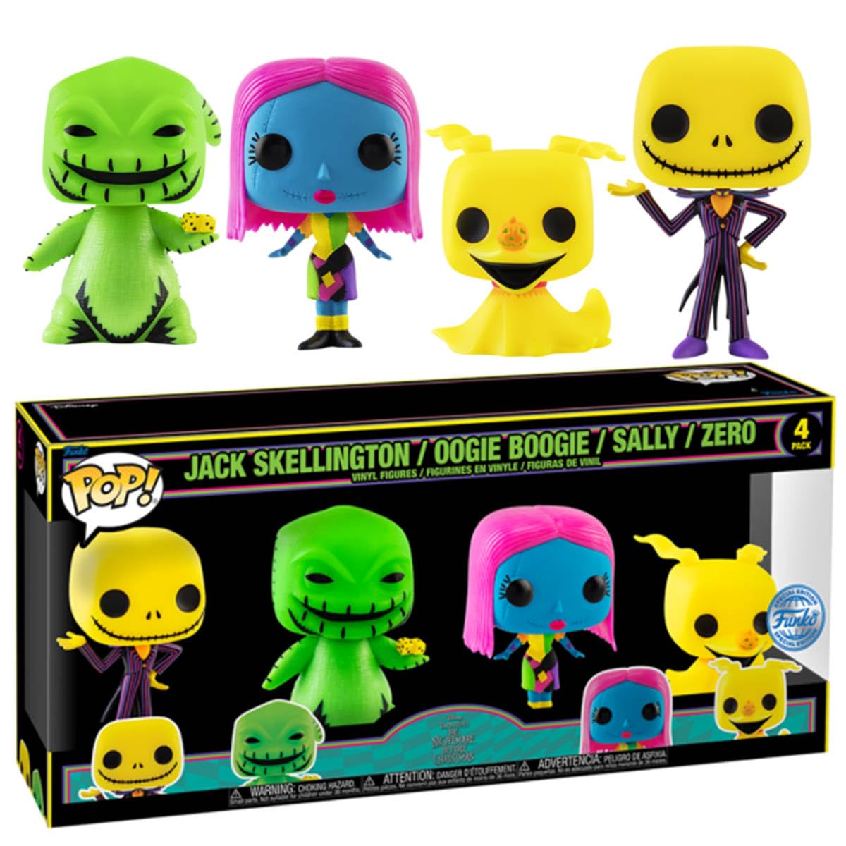 Funko Pop! Disney: The Night Before Christmas 4pk (BLKLT)(Exc) 69146 - Collectable Vinyl Figure - Gift Idea - Official Merchandise - Toys for Kids & Adults - Model Figure for Collectors and Display