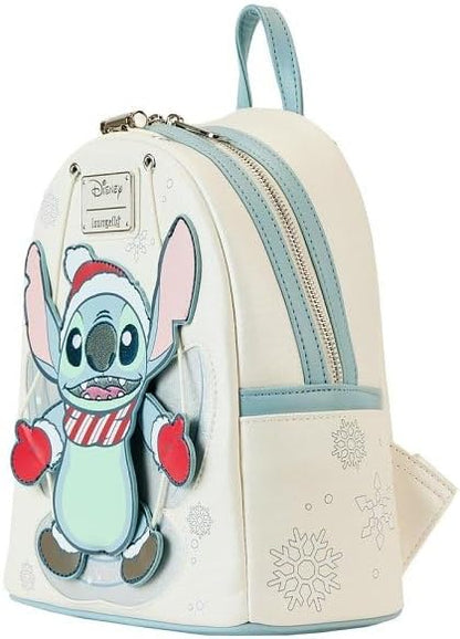 Disney Stitch Holiday Snow Angel Glitter Mini Backpack
