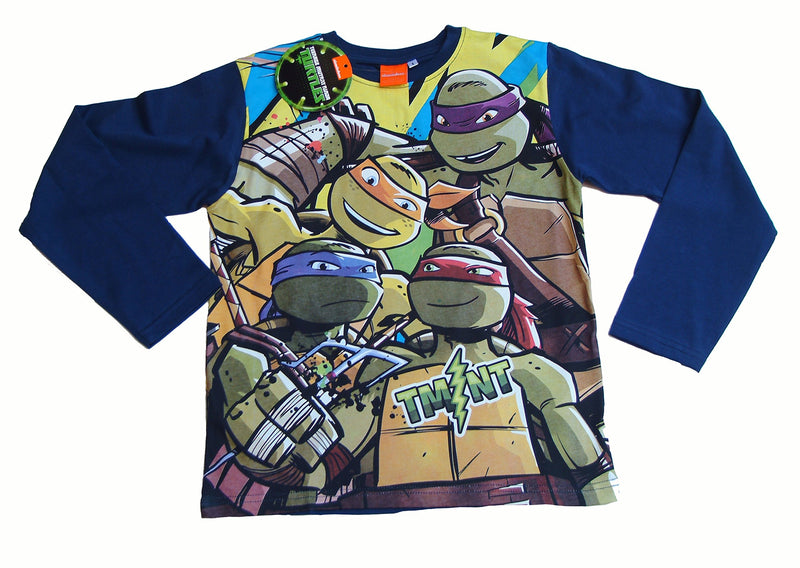 Nickelodeon Boy's Camiseta Tortugas Shirt 8 Marine