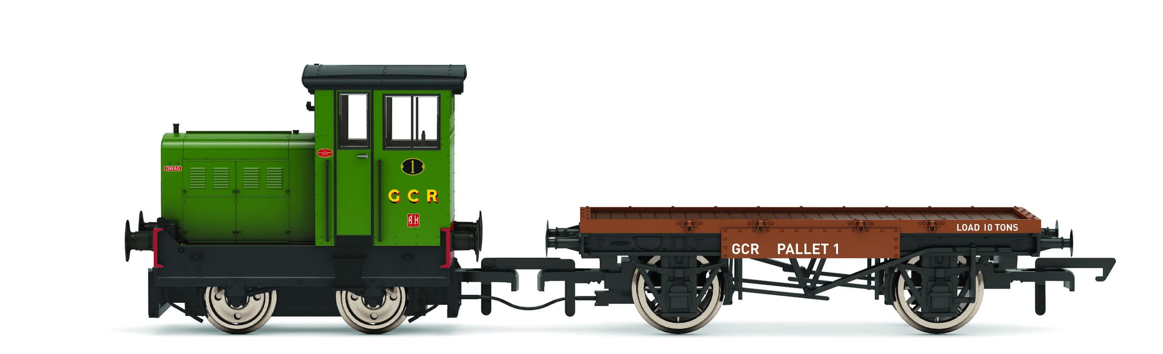 Hornby GCR(N), Ruston & Hornsby 48DS, 0-4-0, No.1 'Qwag' - Era 10. Locomotives., Green (R30012)