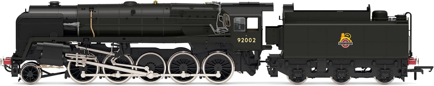 Hornby Hobbies LTD R30132 Br, Class 9F, 2-10-0, 92002-Era 4 Railway-Locomotive-Steam, Black, 1:76 Scale 00 Gauge