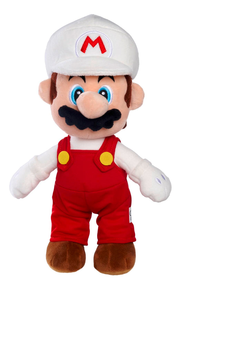 Simba- Peluche de Mario de Fuego de 30cm- Super Mario, Material Suave y Agradable, Licencia Oficial Nintendo, Auténtico, Apto para Todas Las Edades (109231535