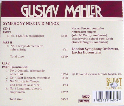 Mahler Symphony, No. 3