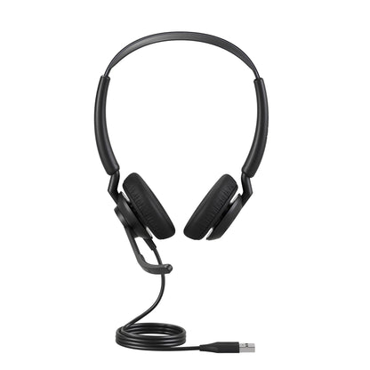 Jabra Engage 50 II Wired Stereo Headset with Noise-Cancelling 3-Mic Technology and USB-A Cable, Ultra-Lightweight - Works with All Leading Unified Communications Platforms such as Zoom & Unify - Black