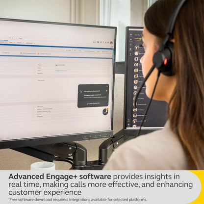 Jabra Engage 50 II Wired Mono Headset with Link Call Control, Noise-Cancelling 3-Mic Technology, Ultra-Lightweight Design and USB-A Cable - MS Teams Certified, Works with All Other Platforms - Black M