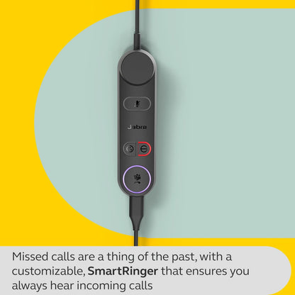 Jabra Engage 50 II Wired Mono Headset with Link Call Control, Noise-Cancelling 3-Mic Technology, Ultra-Lightweight Design and USB-C Cable - MS Teams Certified, Works with All Other Platforms - Black M