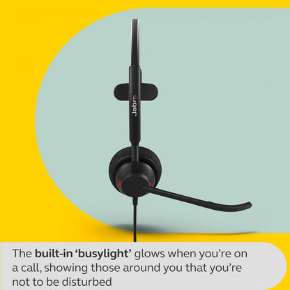 Jabra Engage 50 II Wired Mono Headset with Link Call Control, Noise-Cancelling 3-Mic Technology, Ultra-Lightweight Design and USB-C Cable - MS Teams Certified, Works with All Other Platforms - Black M