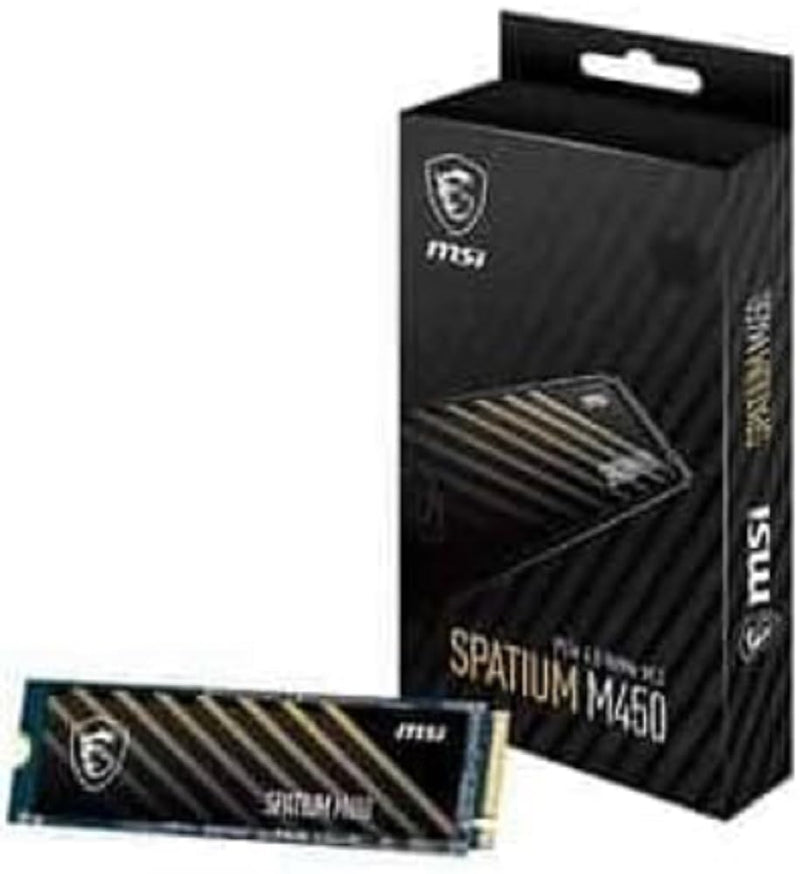 MSI SPATIUM M450 SSD 2TB - PCIe 4.0 NVMe M.2 Internal Solid State Drive, 3300MB/s Read & 3000MB/s Write, 3D NAND, Built-In Data Security, MSI Center - 5 Year Warranty (1200 TBW) 2TB 450