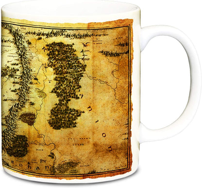 LOGOSHIRT - The Hobbit - Middle Earth - Map - Boxed Coffee Mug - Multicoloured - Licensed Original Design