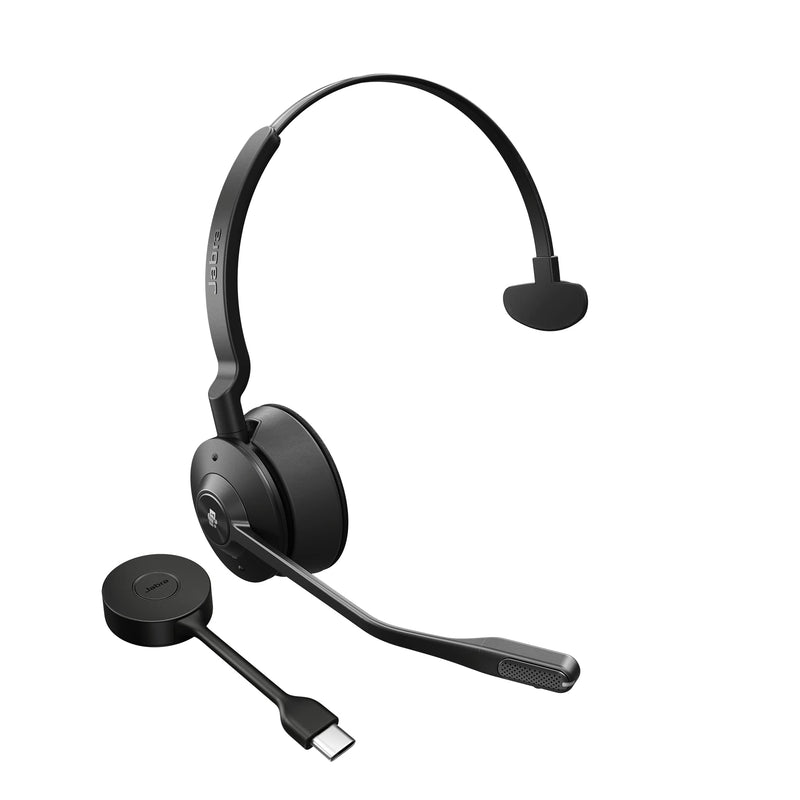 Jabra Engage 55 Mono Wireless Headset with Link 400 USB-C DECT Adapter - Noise-Cancelling Microphone, Extensive Range, Hearing Protection - MS Teams certified, works with all other platforms - Black U