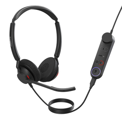 Jabra Engage 50 II Wired Stereo Headset with Link Call Control, Noise-Cancelling 3-Mic Technology and USB-C Cable, Ultra-Lightweight - MS Teams Certified, Works with All Other Platforms - Black Stereo + Link Control Unit USB-C MS