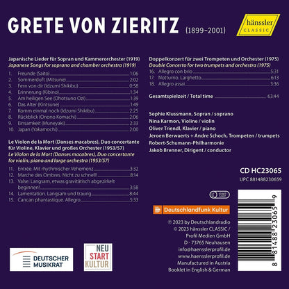 Grete Von Zieritz: Japanese Songs/Le Violon De La Mort/...