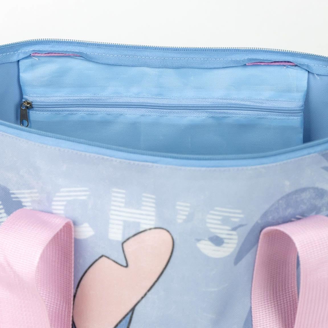 CERDÁ LIFE'S LITTLE MOMENTS Stitch Beach Bag - Blue - 47 x 33 x 15 cm - Made of Polyester - Fabric Bag with Zip - Spacious Main Compartment - Original Product Designed in Spain, blue, Utility