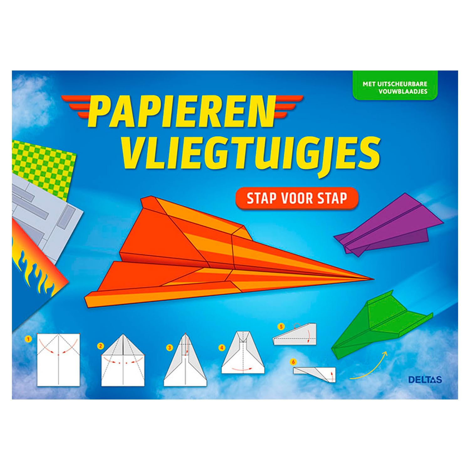 Papieren vliegtuigjes - stap voor stap