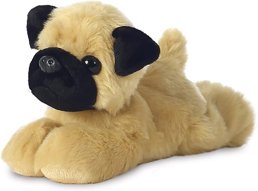 Aurora, 31369, Mini Flopsies Mr Pugster Pug, 8In, Soft Toy, Brown and Black