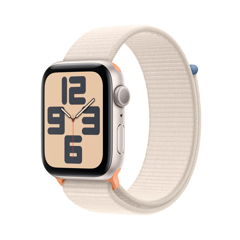 Apple Watch Se (Gps) - 2Nd Generation - 44 Mm - Starlight Aluminium - Smart Watch With Sport Loop - Textile - Starlight