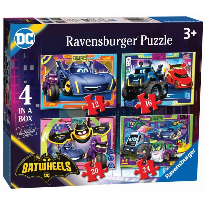 Ravensburger Batman Batwheels Jigsaw Puzzles for Kids Age 3 Years Up - 4 in a Box (12, 16, 20, 24 Pieces) - Educational Toys and Games for Children