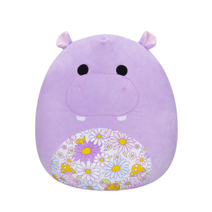 Squishmallows SQCR05494 20-Inch-Hanna The Purple Hippo with a Floral Belly, Multicolour