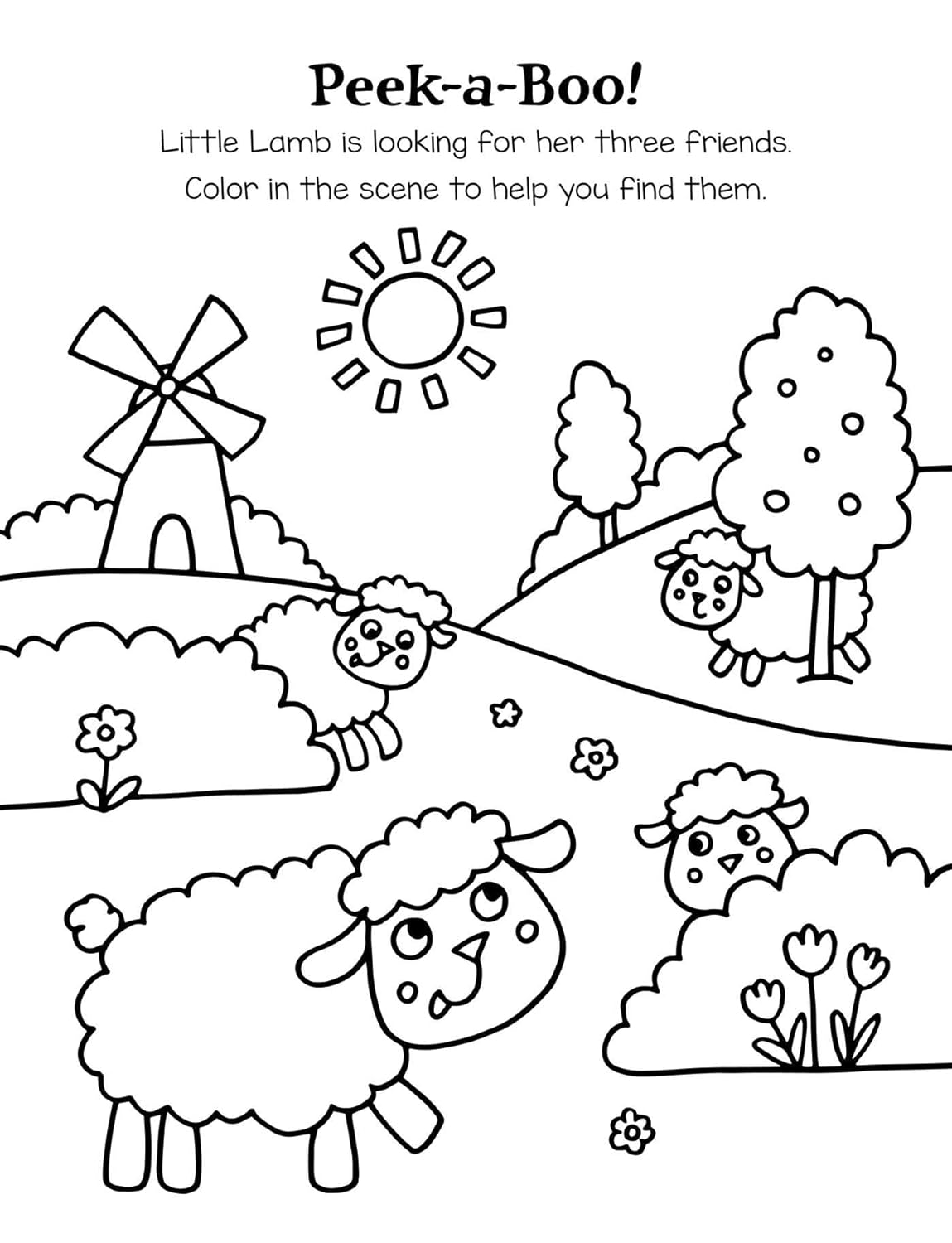 Chicks, Lambs, Bunnies Coloring Set