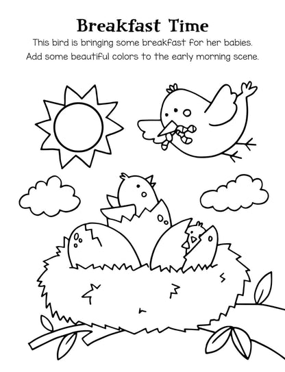 Chicks, Lambs, Bunnies Coloring Set