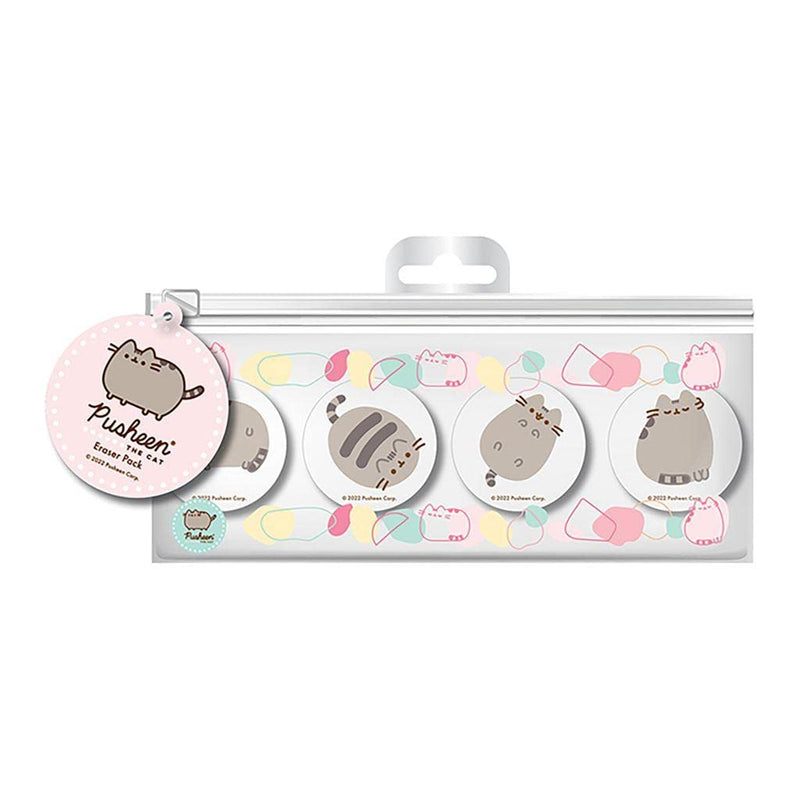 Pusheen - Gomas - Pack de 4 (Talla Única) (Rosa, Blanco, Gris