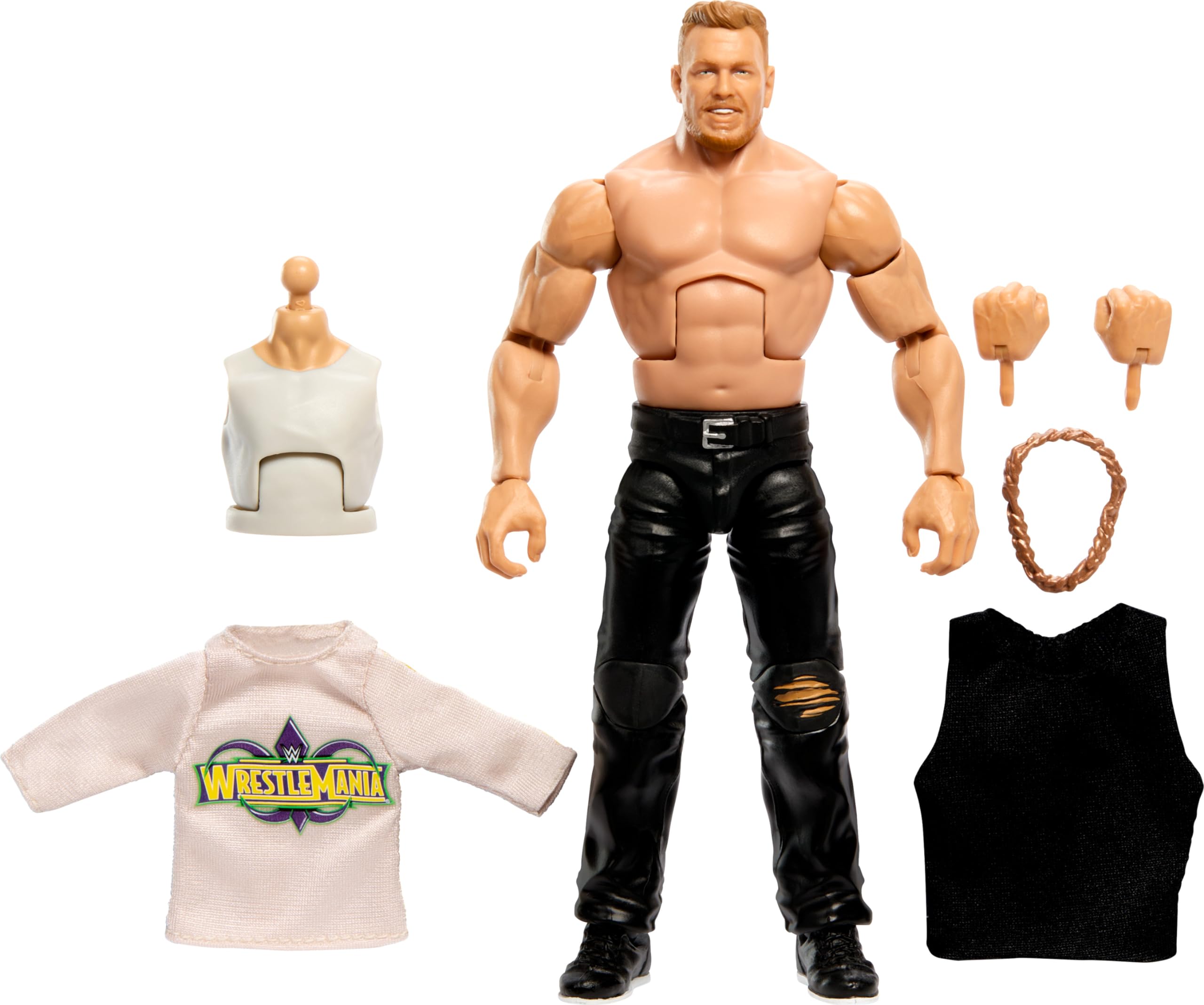 WWE Elite Action Figure WrestleMania with Accessory and Nicholas Build-A-Figure Parts, Posable Collectible for WWE Fans, HVJ10