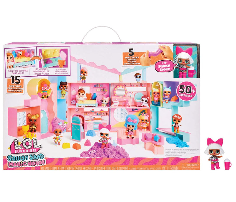 LOL Surprise Squish Sand Magic House with Tot Diva - Playset with Collectible Doll, Squish Sand, Surprises and Accessories - Great for Girls Age 4+