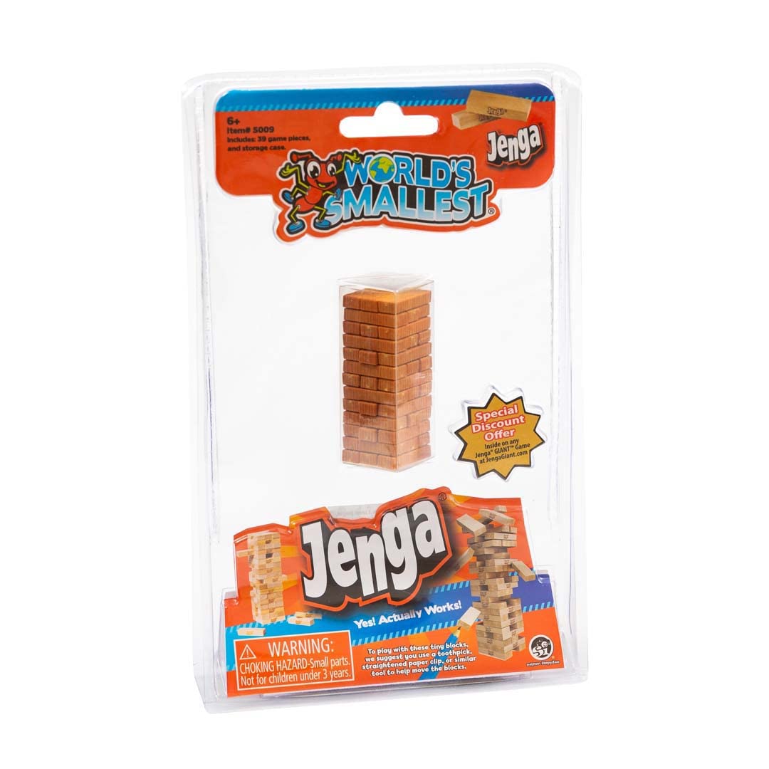 Worlds Smallest Super Impulse - 361223 Jenga - The World-Famous Skill Game as Mini Version, from 6 Years