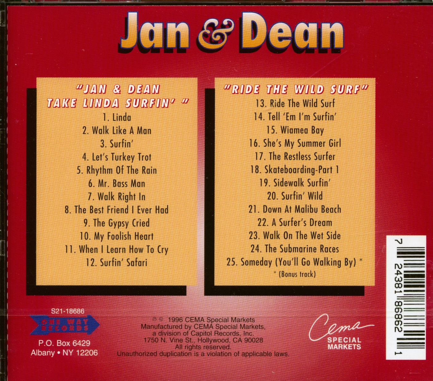 Jan & Dean Take Linda Surfin / Ride Wild Surf