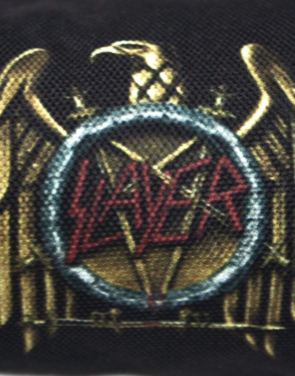 Vanilla Underground Rock Sax Slayer Gold Eagle Zip Up Pen Holder Band Merch Pencil Case in Black