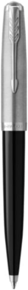 Parker 51 Ballpoint Pen | Midnight Blue Barrel with Chrome Trim | Medium Point with Black Ink Refill | Gift Box Parker 51 Blue Lacquer