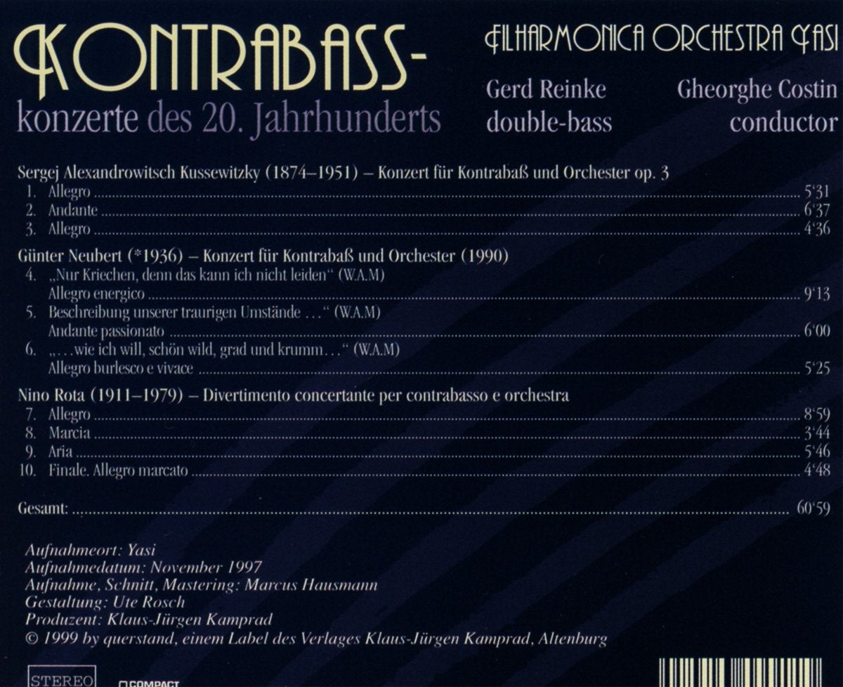 Kontrabass-Konzerte Des 20Jh