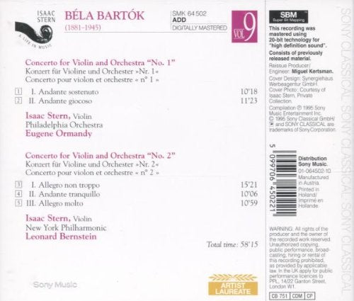 A Life In Music, Vol. 9: Bartok Violinkonzert 1 und 2