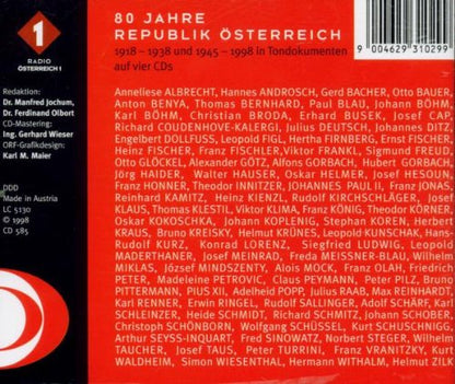 80 Jahre Republik Oesterreich