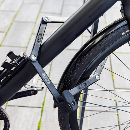 ABUS folding lock Bordo 6000K with SH lock holder - bicycle lock with XPlus cylinder for high protection against tampering - ABUS security level 10 - length 90 cm Black 90 cm