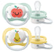 Ultra Air Philips Avent - 6 Months - Orthodontic and BPA Free - Pack of 2 - Includes Steriliser/Carry Bag SCF080/17 - Yellow and Green