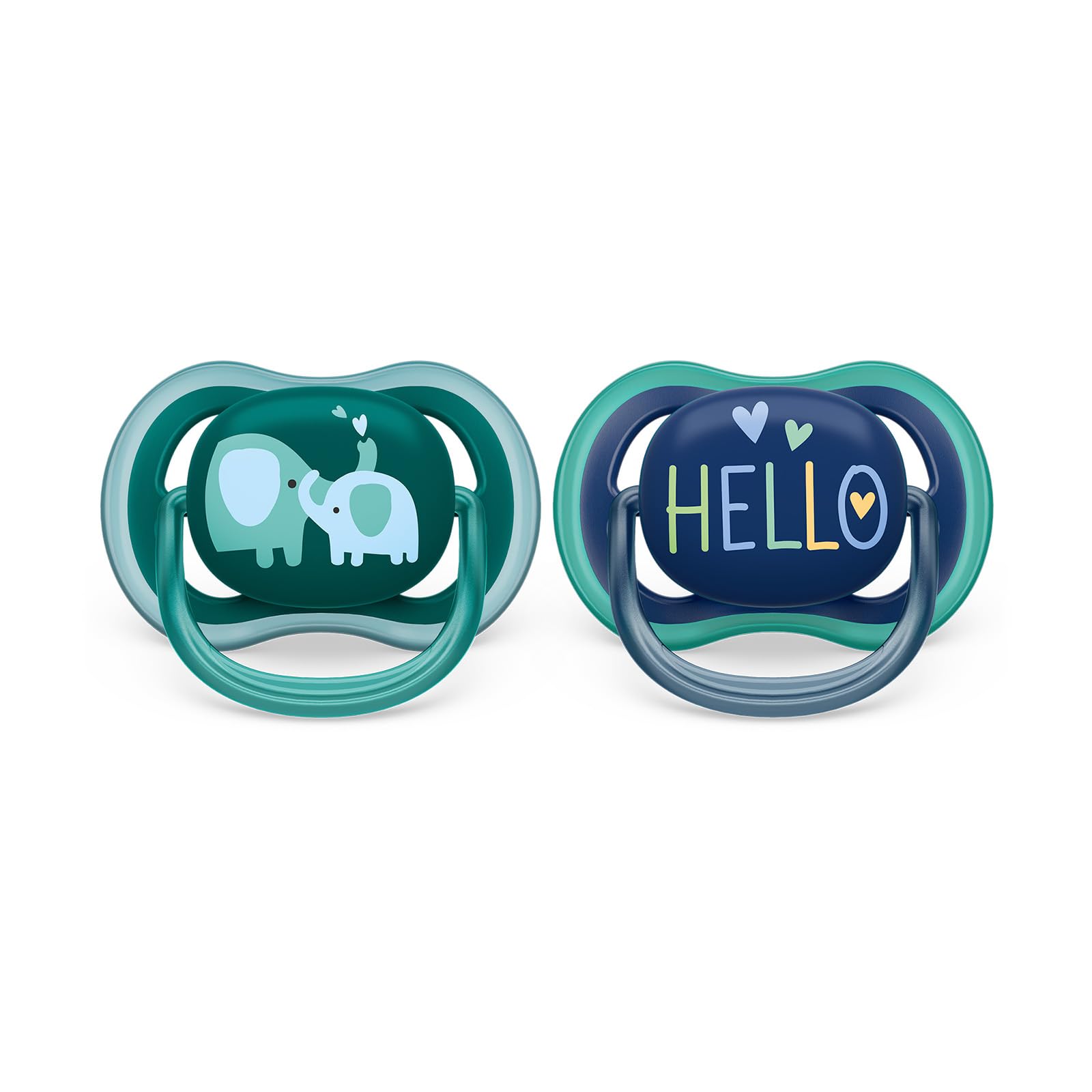 Philips Avent Ultra Air Pacifier - 2X Lightweight, air-Permeable Pacifiers for Children Over 18 Months Old Without bisphenol A, with sterilizer case (Model SCF349/18