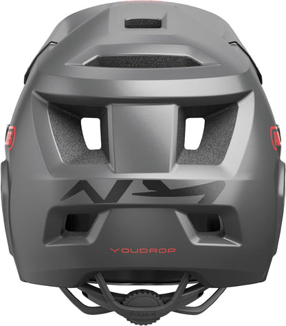 ABUS MTB Helmet YouDrop FF - Full-face Helmet for Kids and Teens S (48-55 cm) Silber (Ti silver)