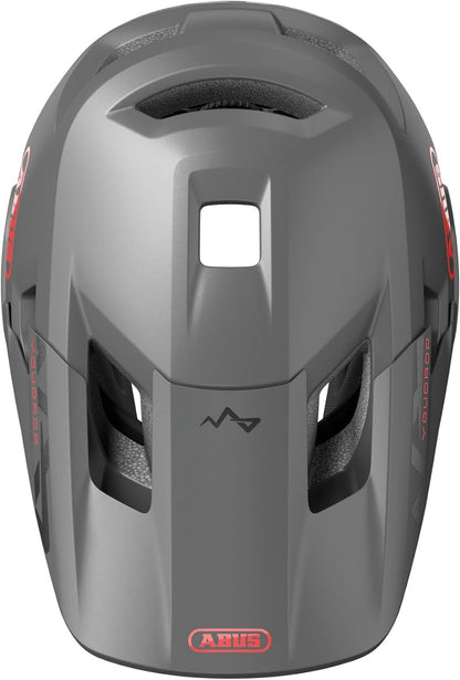 ABUS MTB Helmet YouDrop FF - Full-face Helmet for Kids and Teens S (48-55 cm) Silber (Ti silver)