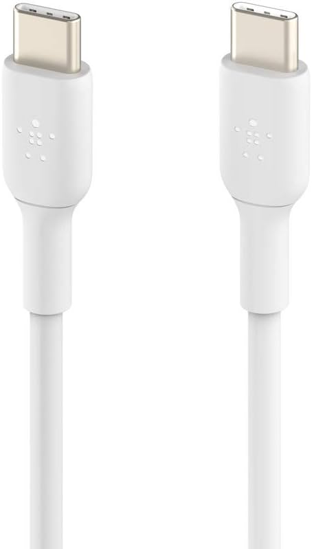 Belkin cable de carga rápida USB-C a USB-C trenzado (cable USB C para iPhone 16, iPhone 15, Samsung Galaxy S24, Note, Google Pixel, iPad Pro, Nintendo Switch, cable carga Tipo C) 2 m, 2 uds, blanco
