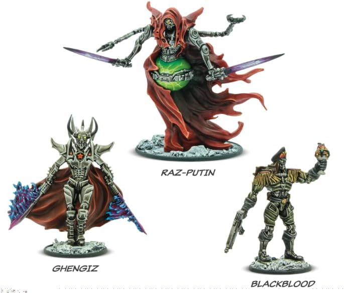 Blackblood, Ghengiz & Raz-Putin – Miniaturen für ABC-Krieger, sehr detaillierte Miniaturen aus dem Jahr 2000 AD für Tisch-Krieger