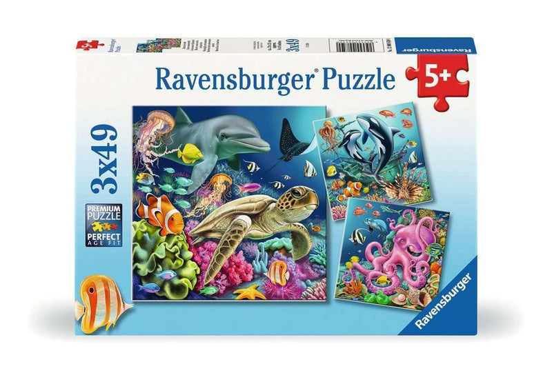 Ravensburger Underwater Sealife Adventure 3x 49 Pieces Jigsaw Puzzles for Kids Age 5 Years Up