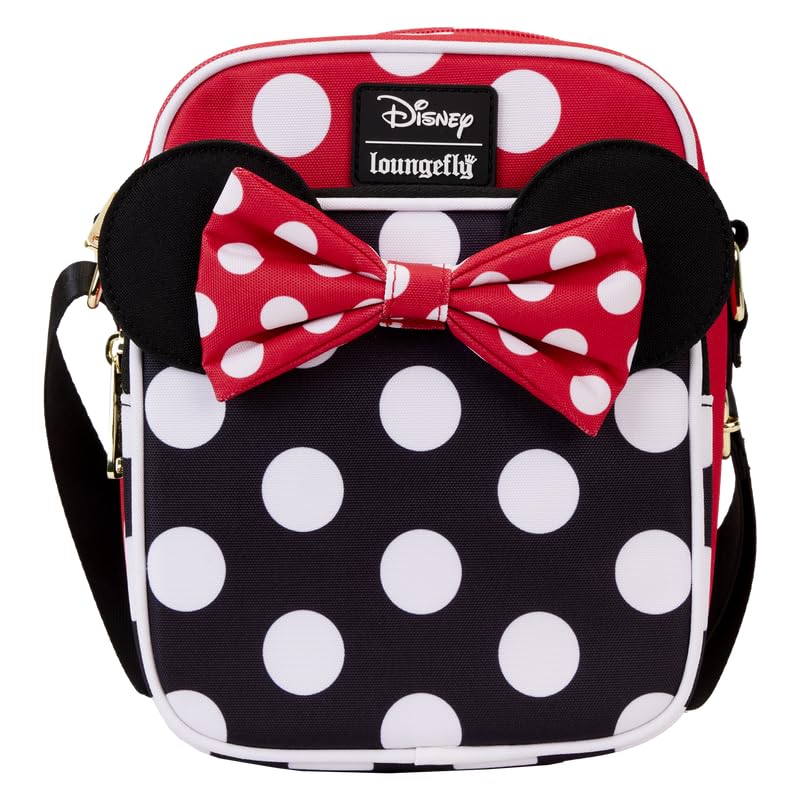 Loungefly Disney Minnie Mouse Rocks the Dots Classic Nylon Passport Cross Body Bag