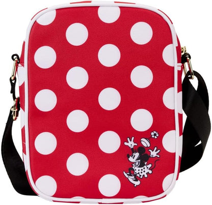 Loungefly Disney Minnie Mouse Rocks the Dots Classic Nylon Passport Cross Body Bag